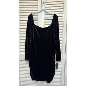 Wild Fable Long Sleeve Velvet Ruched Mini Dress Women's Plus Size 4X